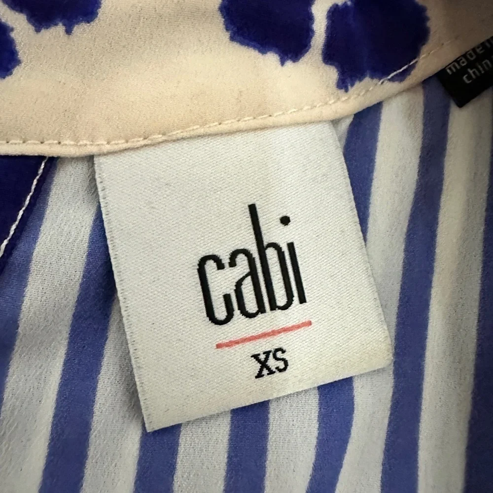 CABI Floral Striped Blouse Style 5357 - Picture 12 of 16